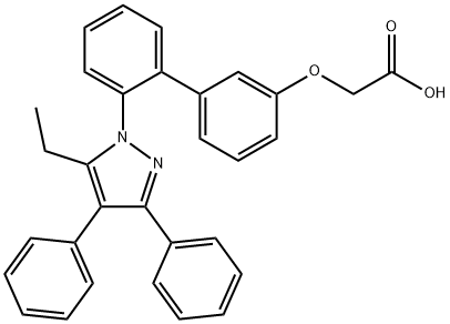 300657-03-8   [2'-(5-ETHYL-3,4-DIPHENYL-PYRAZOL-1-YL)-BIPHENYL-3-YLOXY]-ACETIC ACID