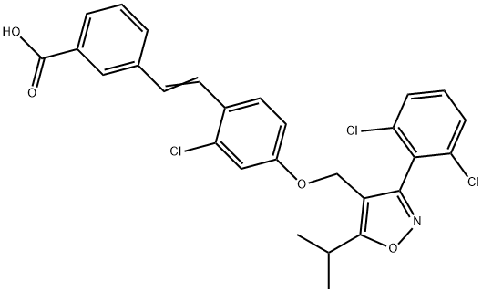 278779-30-9  3-(2,6-二氯苯基)-4-(3'-羧基-2-氯二苯乙烯-4-基)氧甲基-5-異丙基異惡唑  GW 4064