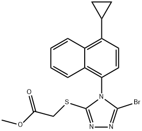 878671-99-9   2-[[5-溴-4-(4-環(huán)丙基萘-1-基)-4H-1,2,4-三唑-3-基]硫基]乙酸甲酯