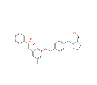CAS：1415562-82-1，(2R)-1-[[4-[[3-甲基-5-[(苯磺酰基)甲基]苯氧基]甲基]苯基]甲基]-2-吡咯烷甲醇
