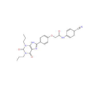 CAS：264622-58-4，N-(4-氰基苯基)-2-(4-(2,6-二氧代-1,3-二丙基2,3,6,9四氫-1H-嘌呤-8-基)苯氧基)乙酰胺