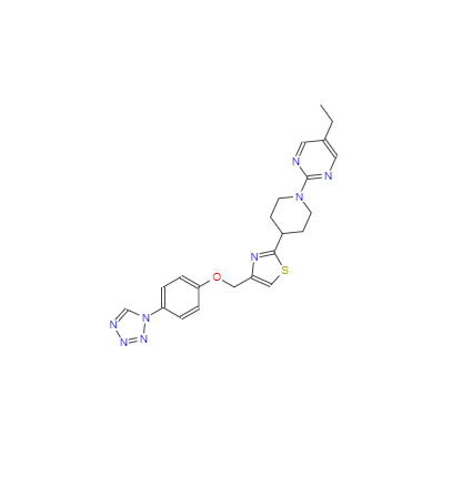 CAS：1037792-44-1，5-乙基-2-[4-[4-[[[4-(1H-四氮唑-1-基)苯基]氧基]甲基]噻唑-2-基]哌啶-1-基]嘧啶