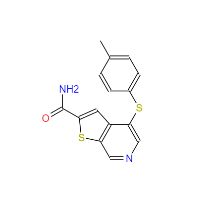 CAS：251992-66-2，4-(p-甲苯基硫)噻吩并[2,3-c]吡啶-2-甲酰胺 